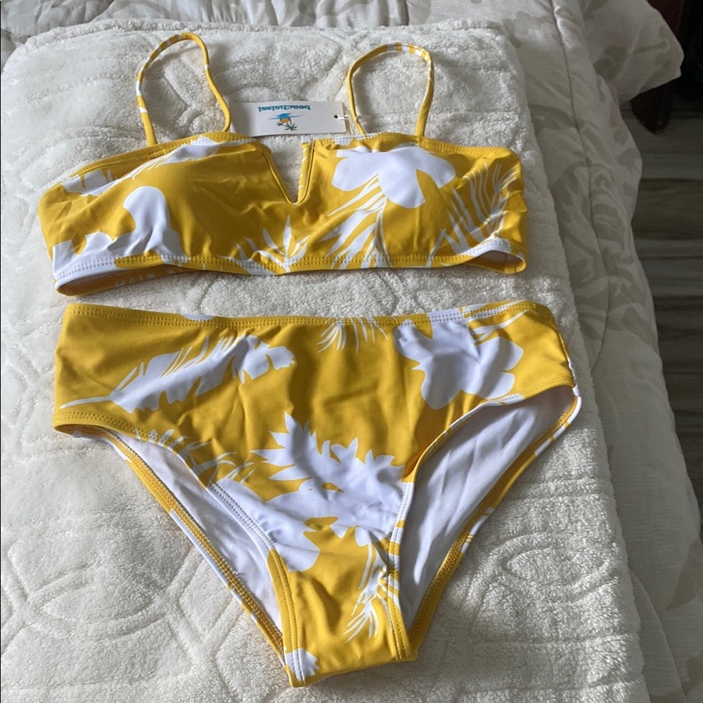 Yellow Floral Bikini Set